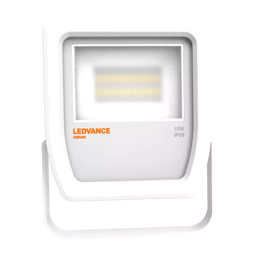 Projetor LED Retangular 10W Bivolt Luz Branca IP65 Branco 800 Lúmens - Osram