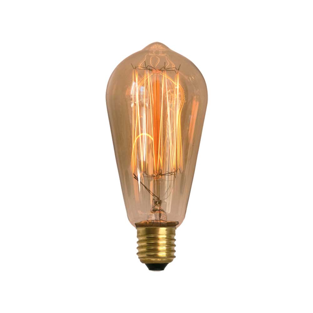 Lâmpada Filamento de Carbono ST58 40W 127V Luz Amarela E27 - GMH Trade