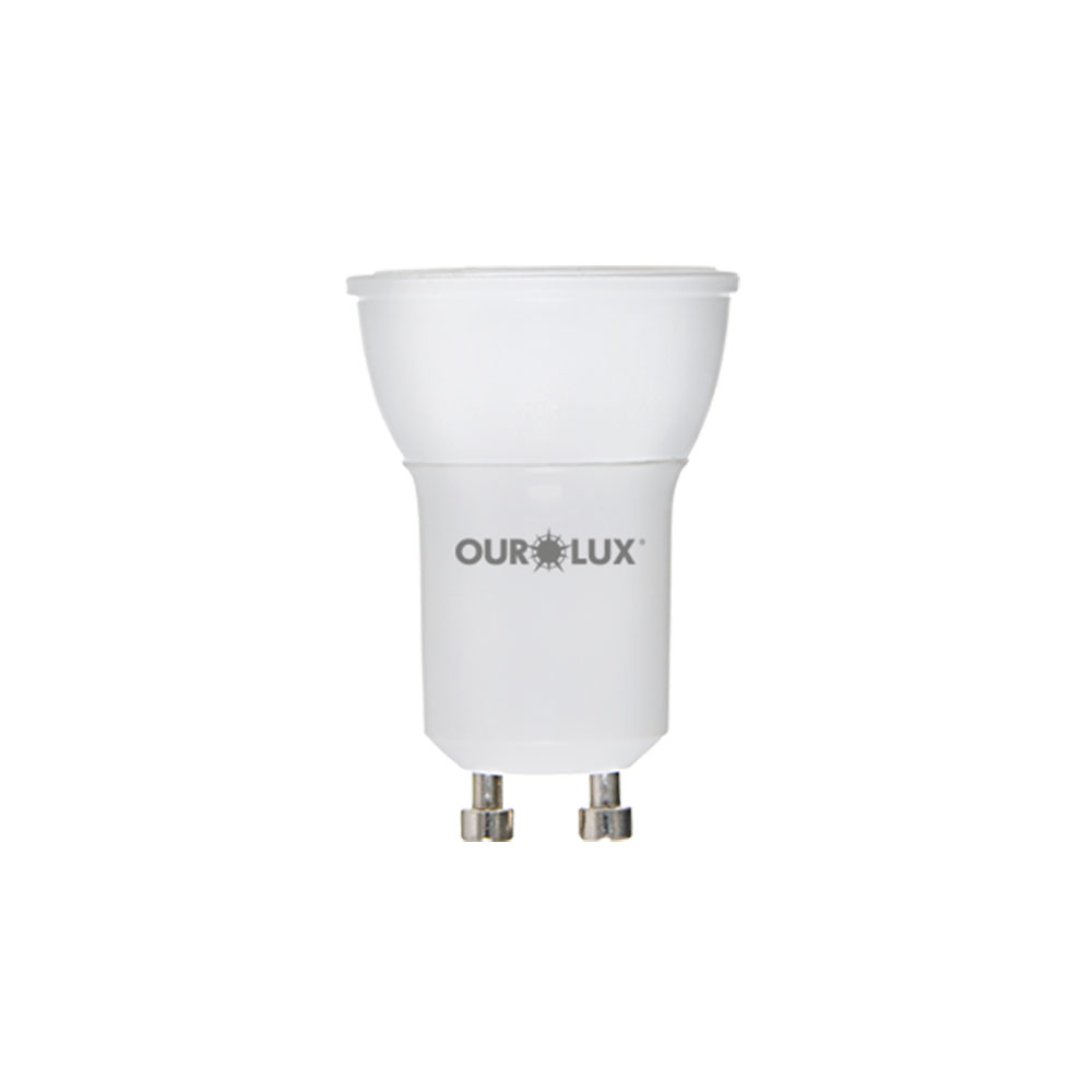 Lampada LED Mini Dicroica 4W Bivolt Luz Branca MR11 GU10 - Ourolux