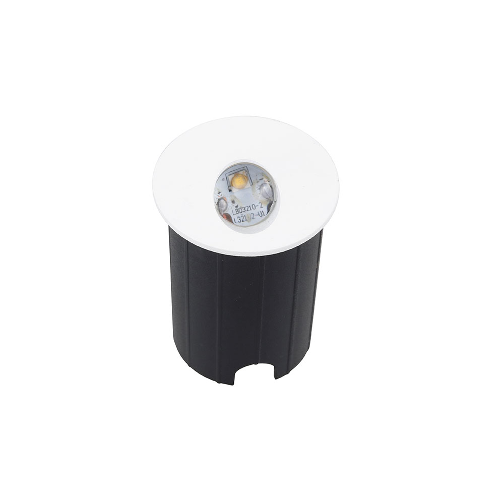 Balizador LED de Embutir 2W Bivolt Luz Amarela IP65 Redondo Branco e Preto 65 Lumens - Gaya