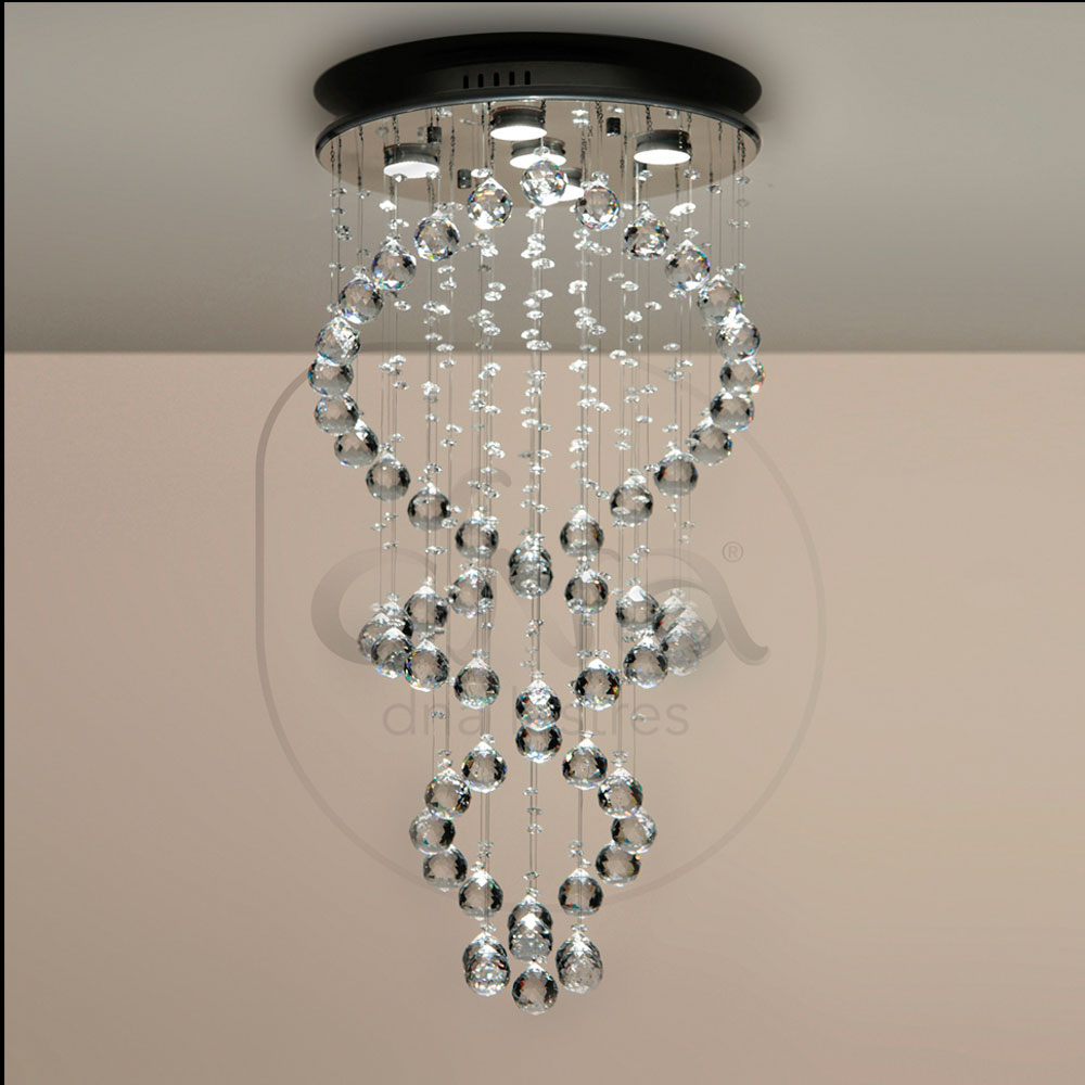 Plafon Gargantilha Metal e Cristal p/ 5 Lampadas GU10 - DNA Lustres