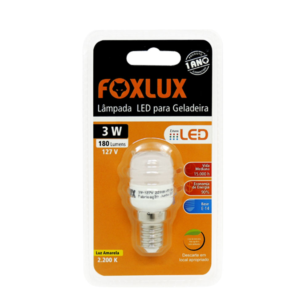 Lâmpada Led p/ Geladeira 3W 127V E14 - FoxLux